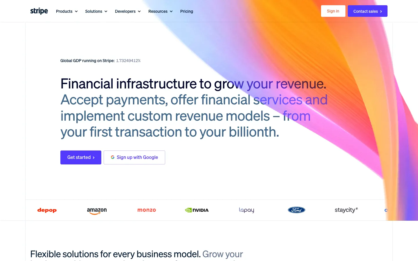 Screenshot of stripe.com captured with CaptureWeb
